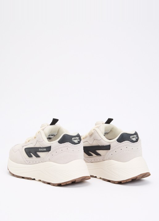 Hi-Tec HTS Kids Shadow Lace sneaker van suède met mesh details - achterkant 7 gebroken wit