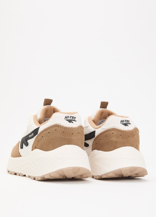Hi-Tec HTS Kids Shadow Lace sneaker van suède met mesh details - achterkant 4 naturel