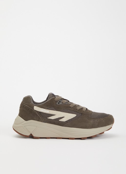 Hi-Tec HTS shadow RGS sneaker met suède details - voorkant 2 bronsgroen