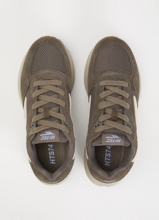 Hi-Tec HTS Shadow RGS sneaker van mesh met suède details - detail 3 bronsgroen