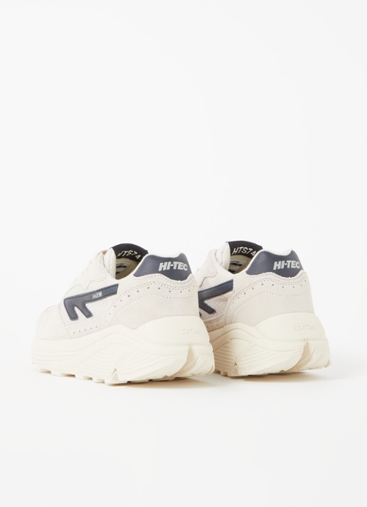 Hi-Tec Shadow sneaker met suède details - achterkant 4 gebroken wit