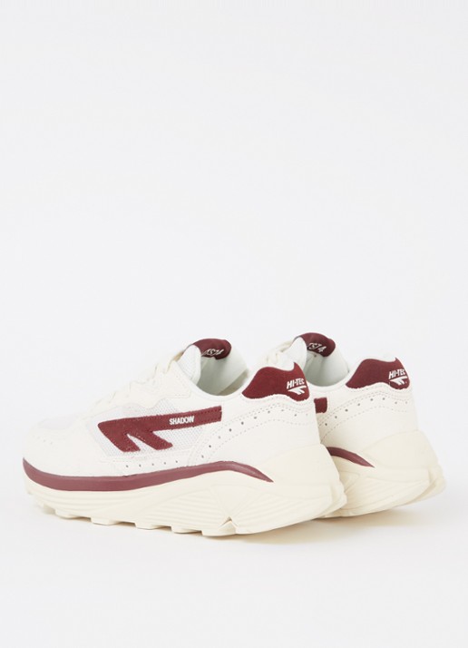 Hi-Tec Shadow sneaker met suède details - achterkant 3 donkerrood