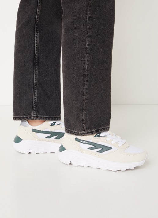 Hi-Tec Shadow sneaker met suède details - voorkant 2 groen