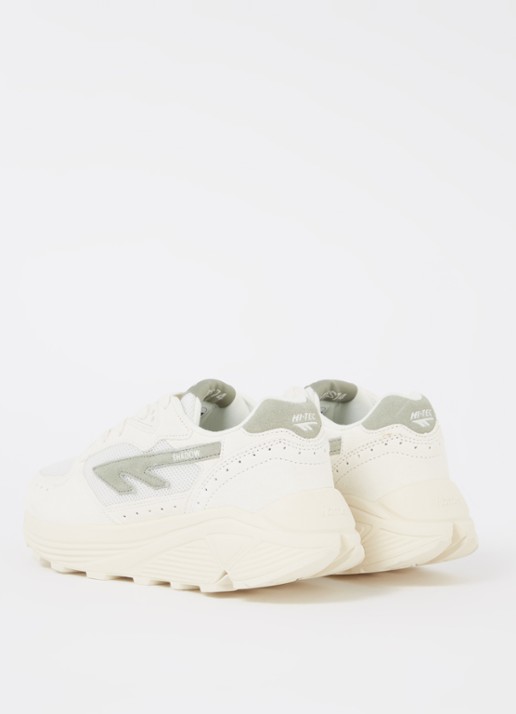 Hi-Tec Shadow sneaker met suède details - achterkant lindegroen