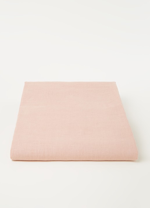 Himla Sunshine tafelkleed van linnen 145 x 250 cm - voorkant 3 lichtroze