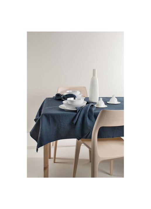 Himla Sunshine tafelloper van linnen 145 x 50 cm - voorkant 4 donkerblauw