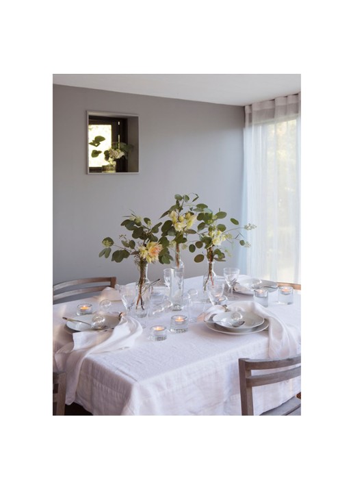 Himla Sunshine tafelloper van linnen 145 x 50 cm - voorkant 5 wit