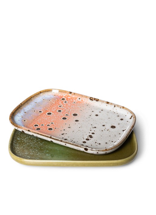 HKliving 70's Atlas serveerschaal set van 2 - voorkant 2 multicolor