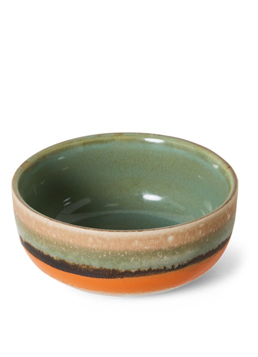 HKliving 70's Burst kom 11 cm - voorkant 2 oranjebruin