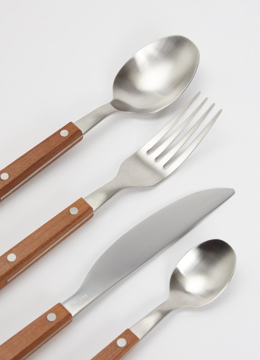 HKliving 70's Cutlery bestekset 16-delig - voorkant 2 lichtbruin