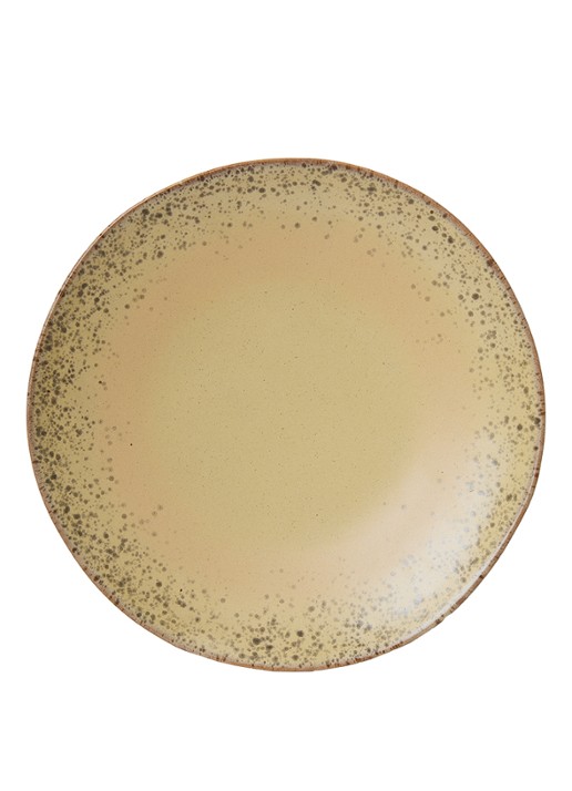 HKliving 70's Grit dinerbord 27,5 cm set van 2 - voorkant 2 zand
