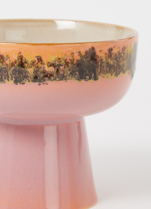 HKliving 70's Lush tapasschaaltje op voet 12,5 cm - voorkant 2 multicolor