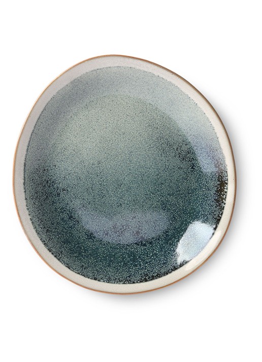 HKliving 70's Mist ontbijtbord 22 cm set van 2 - detail 4 blauwgrijs