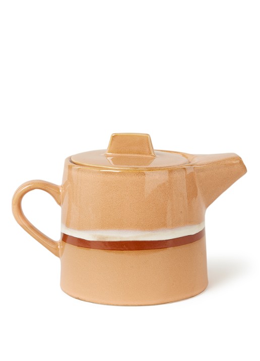 HKliving 70's Stream theepot 1,2 liter - voorkant perzikroze
