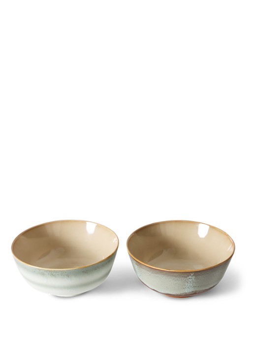 HKliving 70's Verge kom 19 cm set van 2 - detail lindegroen