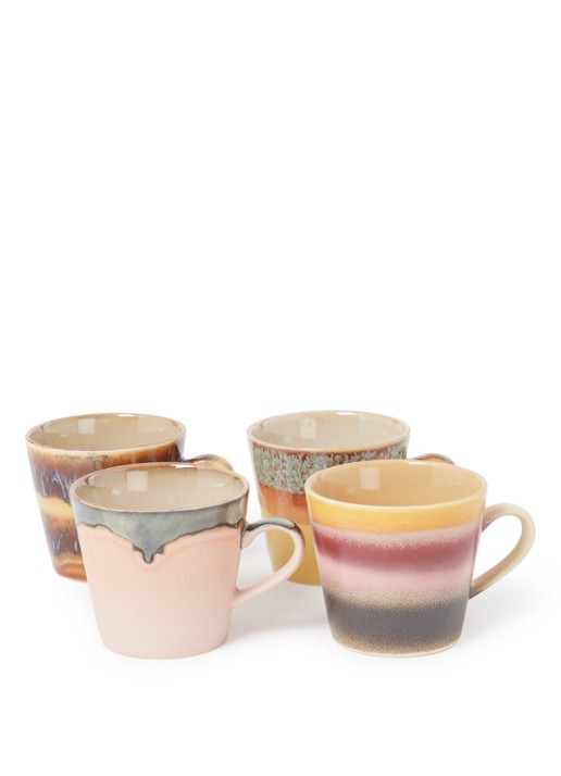 HKliving 70's Vista kop 30 cl set van 4