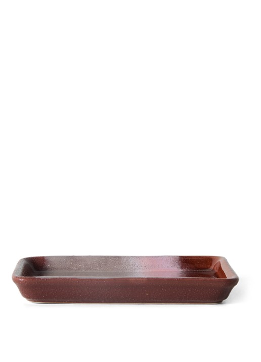 HKliving 70s Ceramics Bloom XS serveerschaal 7,7 x 13,6 cm - achterkant donkerrood