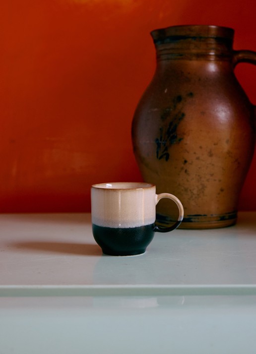 HKliving 70s ceramics: café mugs, abstract (set of 4) - detail 3 multicolor