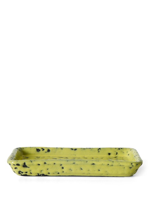 HKliving 70s Ceramics Corn XS serveerschaal 7,7 x 13,6 cm - achterkant 6 geel