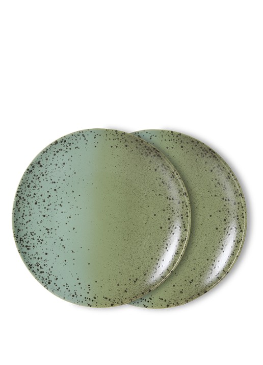 HKliving 70s Ceramics dinerbord 27,5 cm set van 2