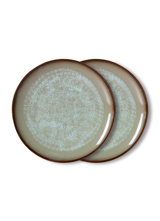 HKliving 70s Ceramics dinerbord 27,5 cm set van 2