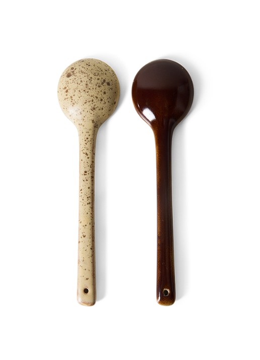 HKliving 70s Ceramics Hills opschepbestek set van 2 - voorkant 5 multicolor