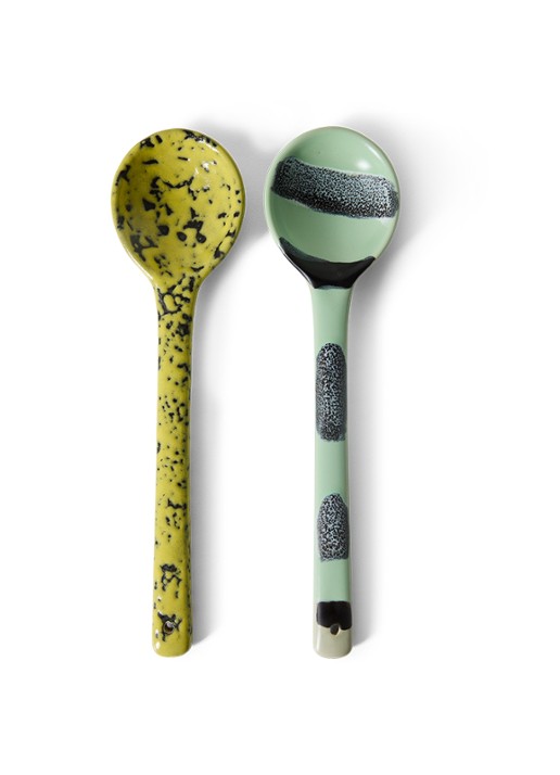 HKliving 70s Ceramics Mines opschepbestek set van 2