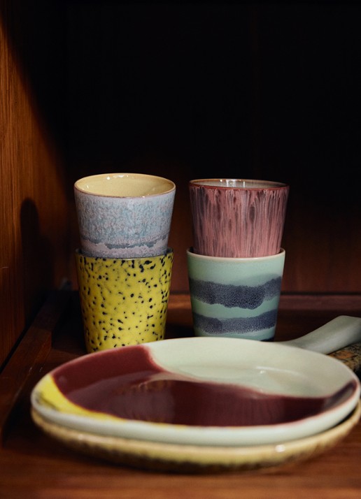 HKliving 70s Ceramics mok - detail multicolor