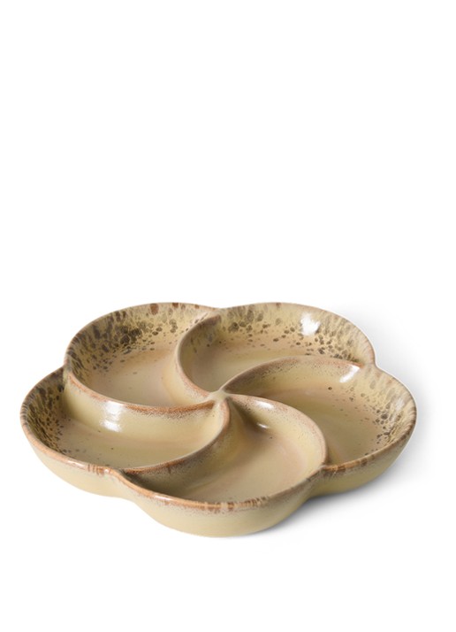 HKliving 70s Ceramics serveerschaal 20 cm - voorkant 2 zand