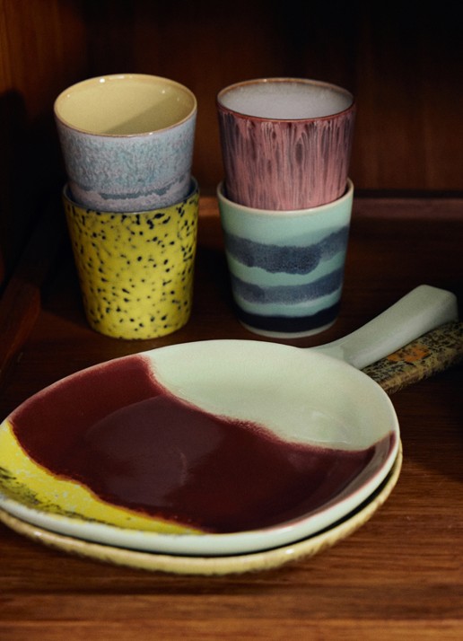 HKliving 70s Ceramics serveerschaal 30,5 cm - detail lichtgroen