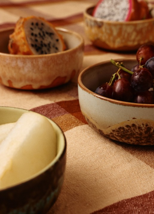 HKliving 70s ceramics: tapas bowl, shell - detail multicolor