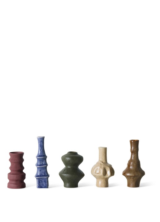 HKliving 70s Ceramics vaas 16,5 cm set van 5