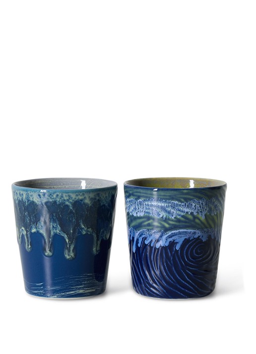 HKliving 70s Ceramics: Van Gogh mok set van 2