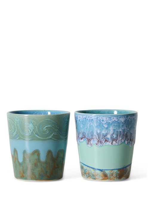 HKliving 70s Ceramics Van Gogh mok set van 2