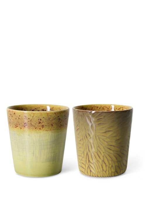 HKliving 70s Ceramics Van Gogh mok set van 2