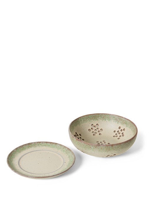HKliving 70s fruittest 17,5 cm 2-delig - detail 2 beige