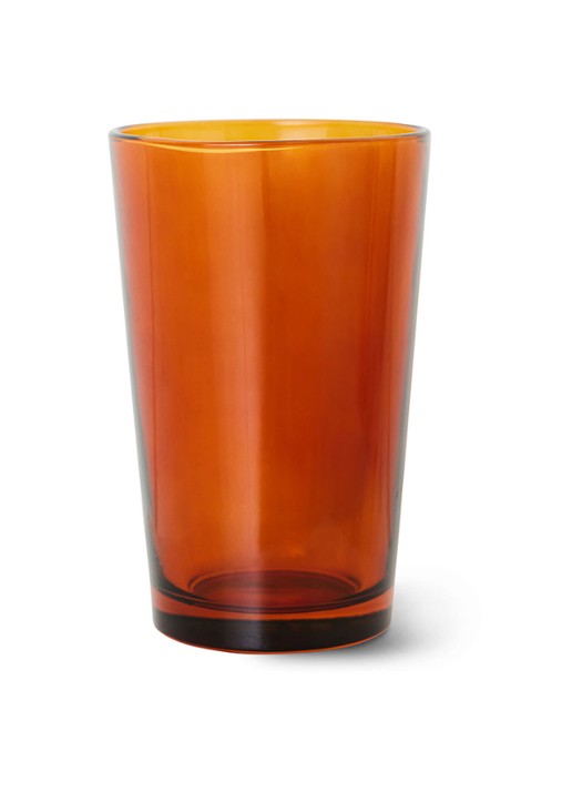 HKliving 70s Glassware theeglas 43 cl set van 4 - voorkant 2 bruin