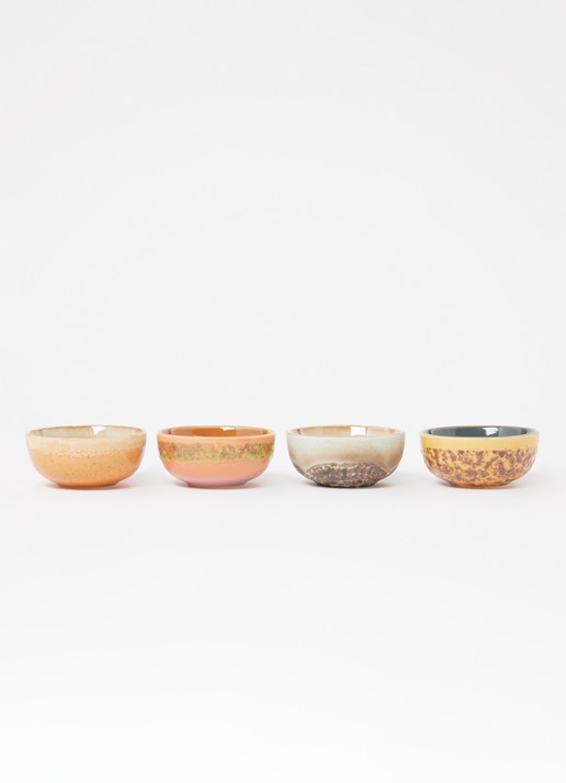 HKliving 70s kom XS 8 cm set van 4 - voorkant 2 multicolor