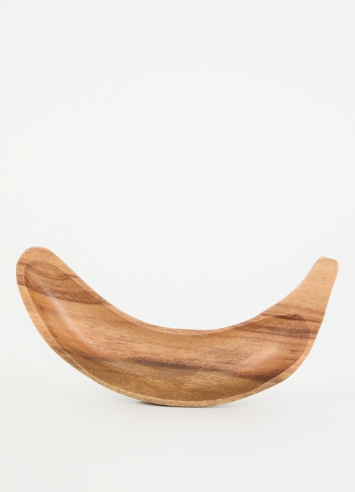 HKliving Acacia fruitschaal banaan 22 cm - voorkant 2 bruin