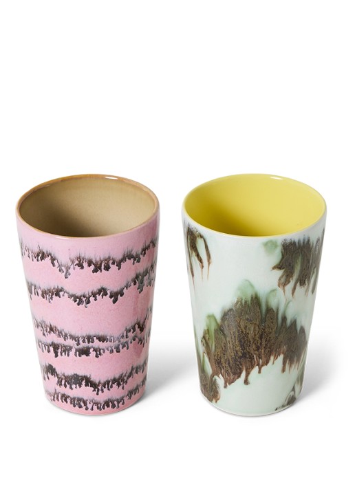 HKliving Baroque mok set van 2 - detail 3 roze