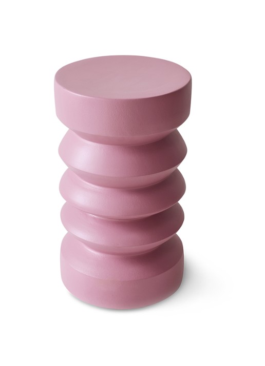 HKliving Bijzettafel 41 x Ø23 cm - voorkant 3 roze