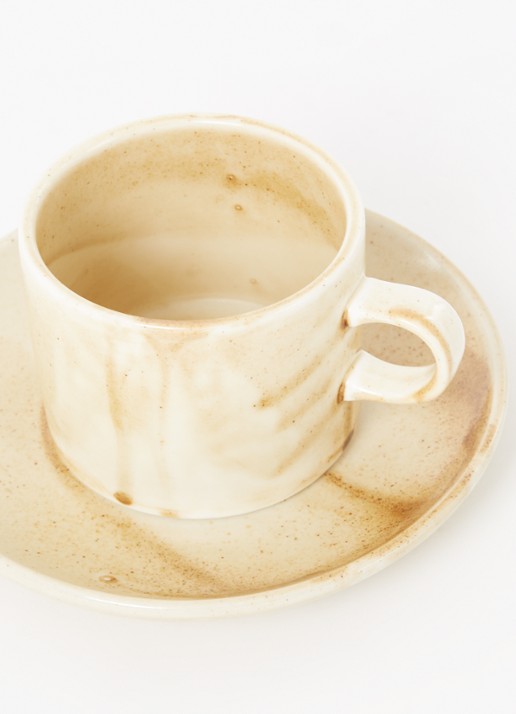 HKliving Chef kop en schotel 22 cl - detail creme