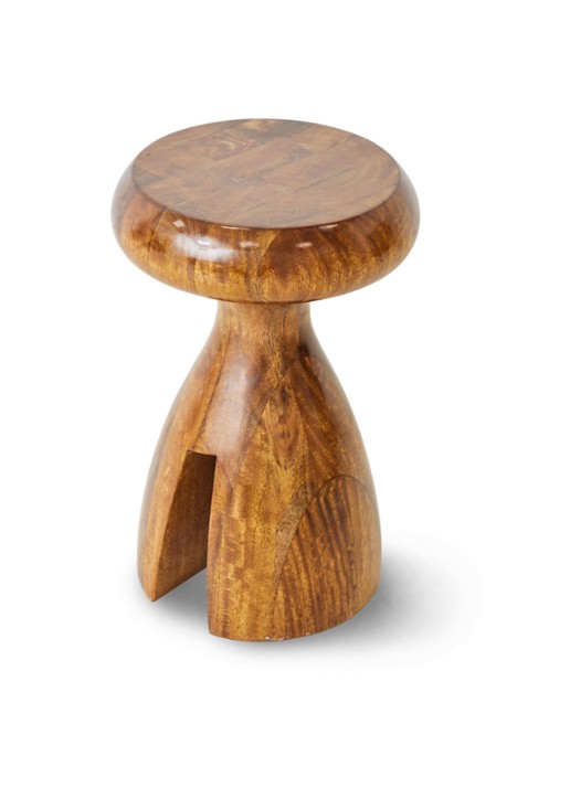 HKliving Chestnut kruk 33,8 cm - detail 4 kastanjebruin