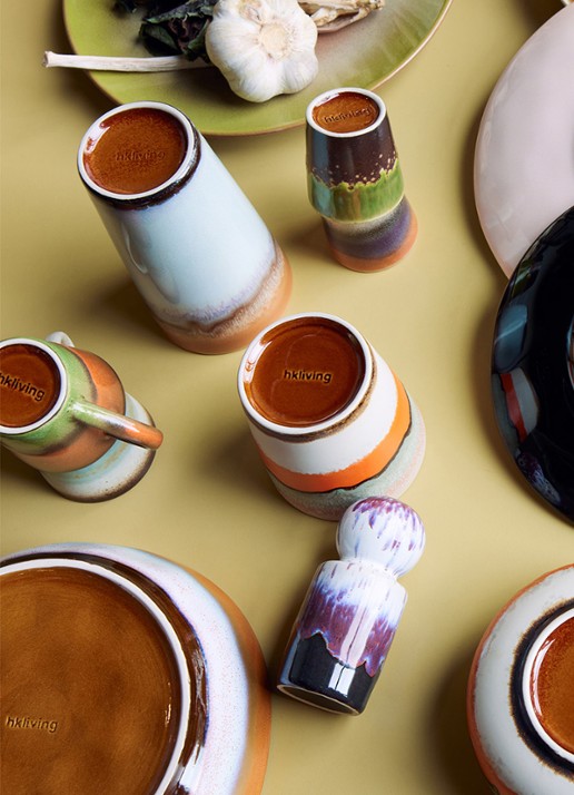 HKliving Clash koffiekopje 30 cl set van 2 - detail 4 multicolor
