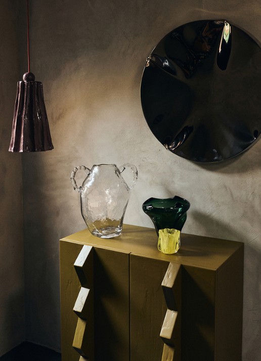 HKliving Coralla kandelaar 10 cm - achterkant geel