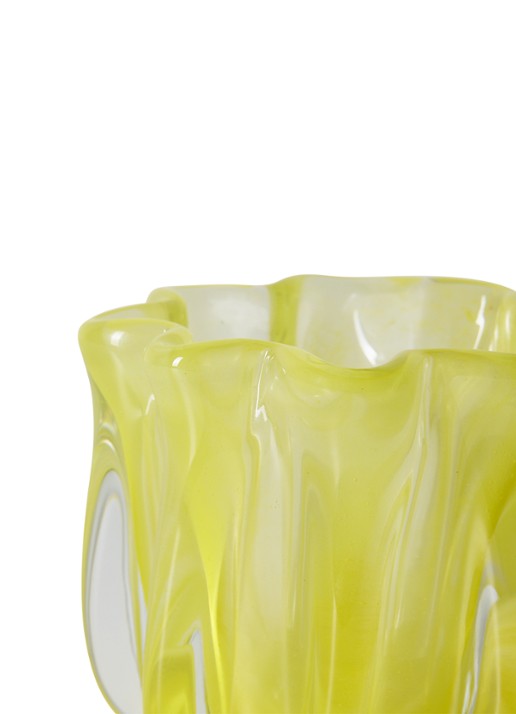 HKliving Coralla kandelaar 10 cm - voorkant 3 geel
