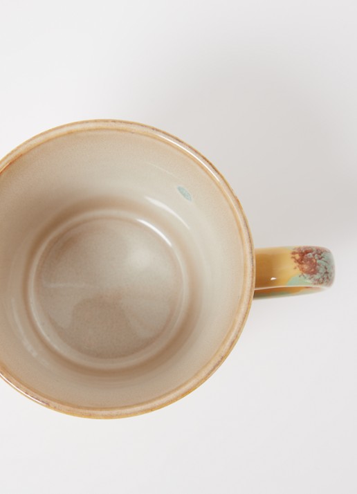 HKliving Cove cappuccino kopje 33 cl - voorkant 2 okergeel