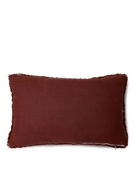 HKliving Easy sierkussen 60 x 40 cm - detail 4 bordeauxrood