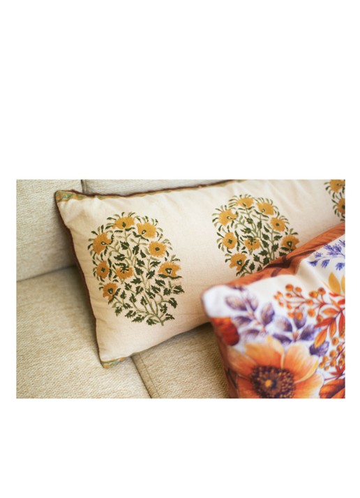 HKliving Farmhouse sierkussen 90 x 30 cm - voorkant 7 roodbruin