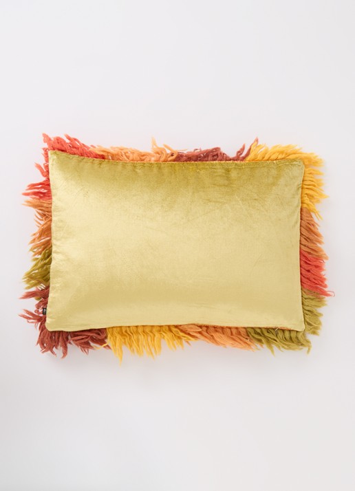 HKliving Fluffie Rag sierkussen 60 x 40 cm - detail multicolor